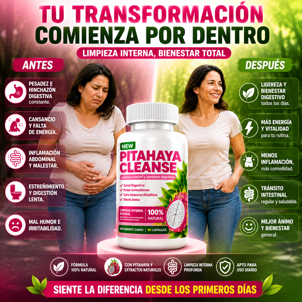 Pitahaya Cleanse - Detox natural (90 capsulas)