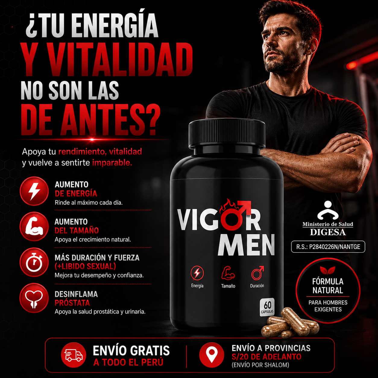 VIGOR-MEN - Desinflamante y potenciador sexual